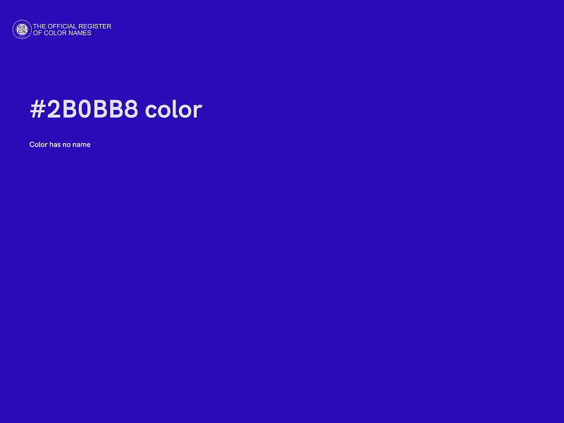 #2B0BB8 color image