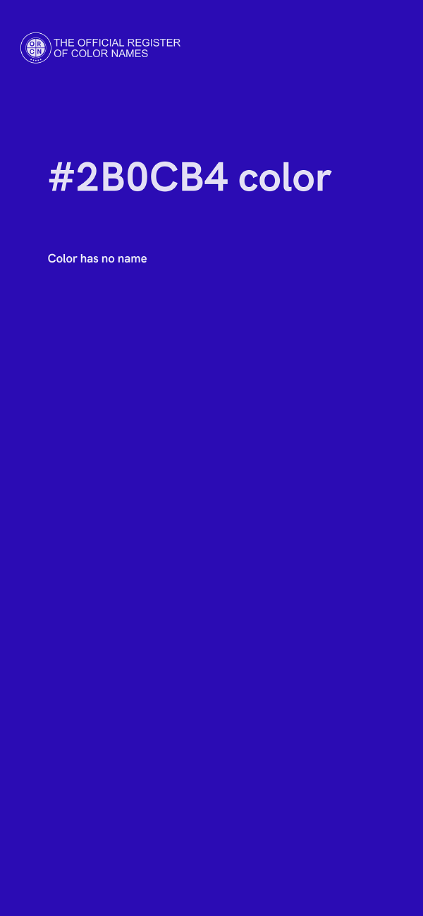 #2B0CB4 color image