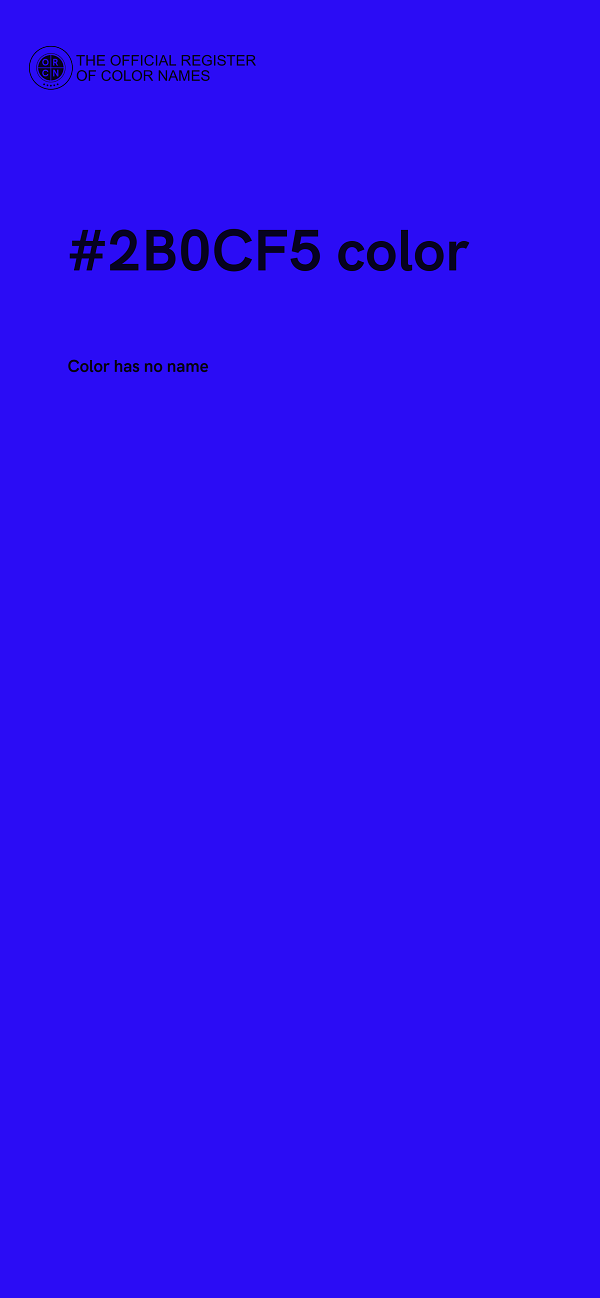 #2B0CF5 color image
