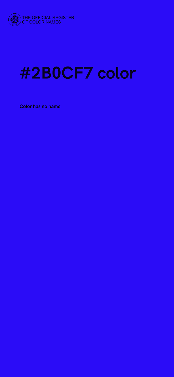 #2B0CF7 color image