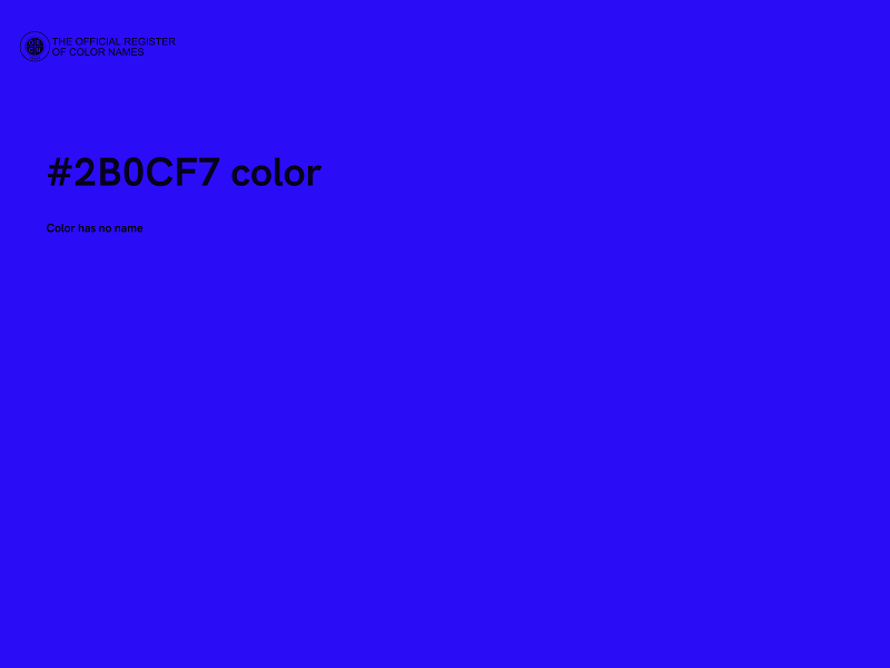 #2B0CF7 color image