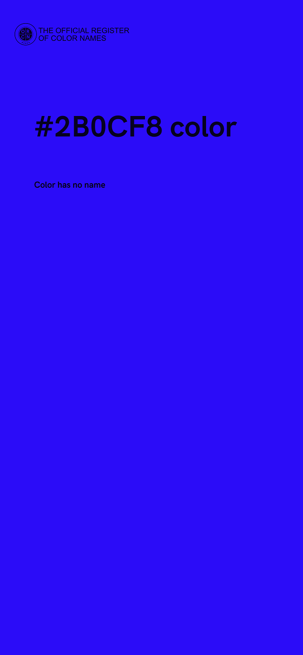 #2B0CF8 color image