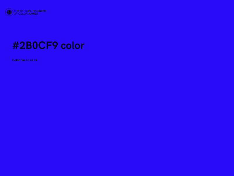 #2B0CF9 color image
