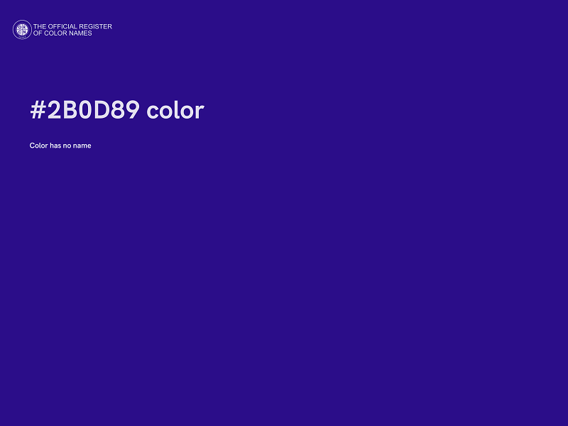 #2B0D89 color image