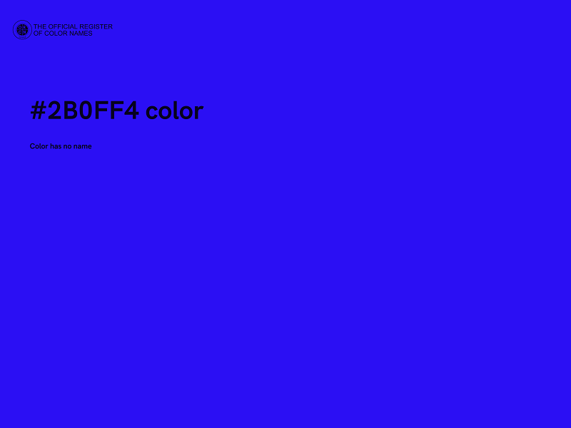 #2B0FF4 color image