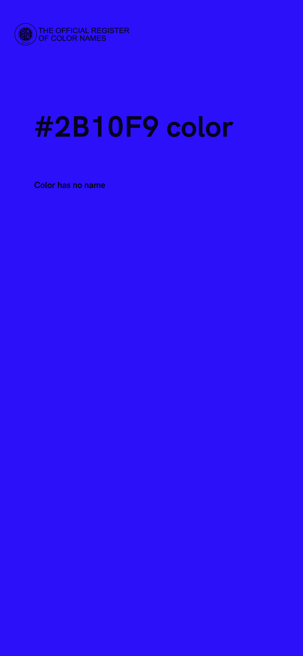 #2B10F9 color image