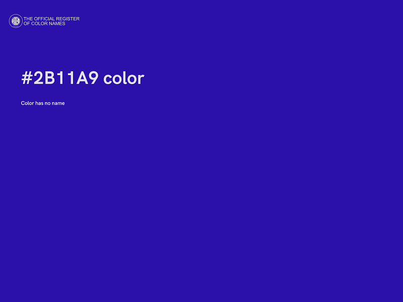 #2B11A9 color image