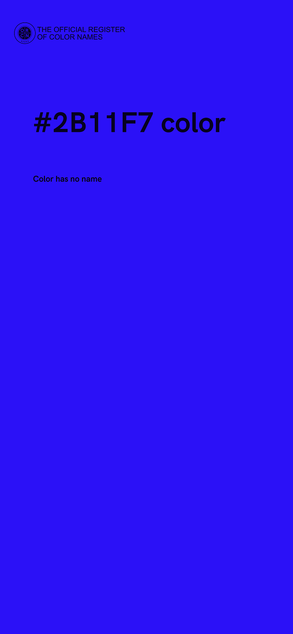 #2B11F7 color image