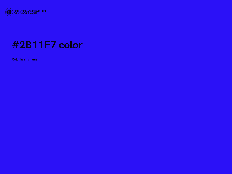 #2B11F7 color image