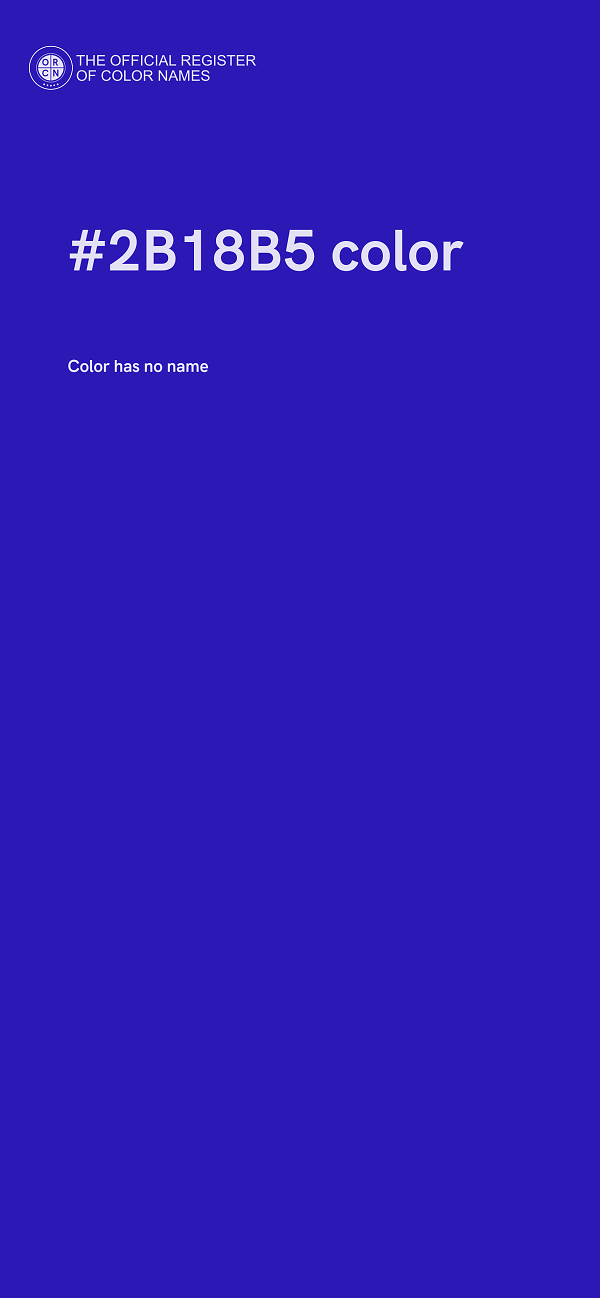 #2B18B5 color image