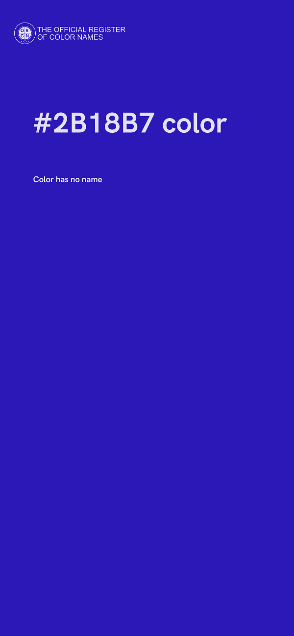 #2B18B7 color image
