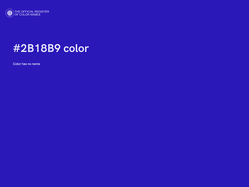 #2B18B9 color image