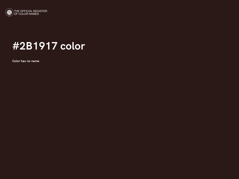 #2B1917 color image