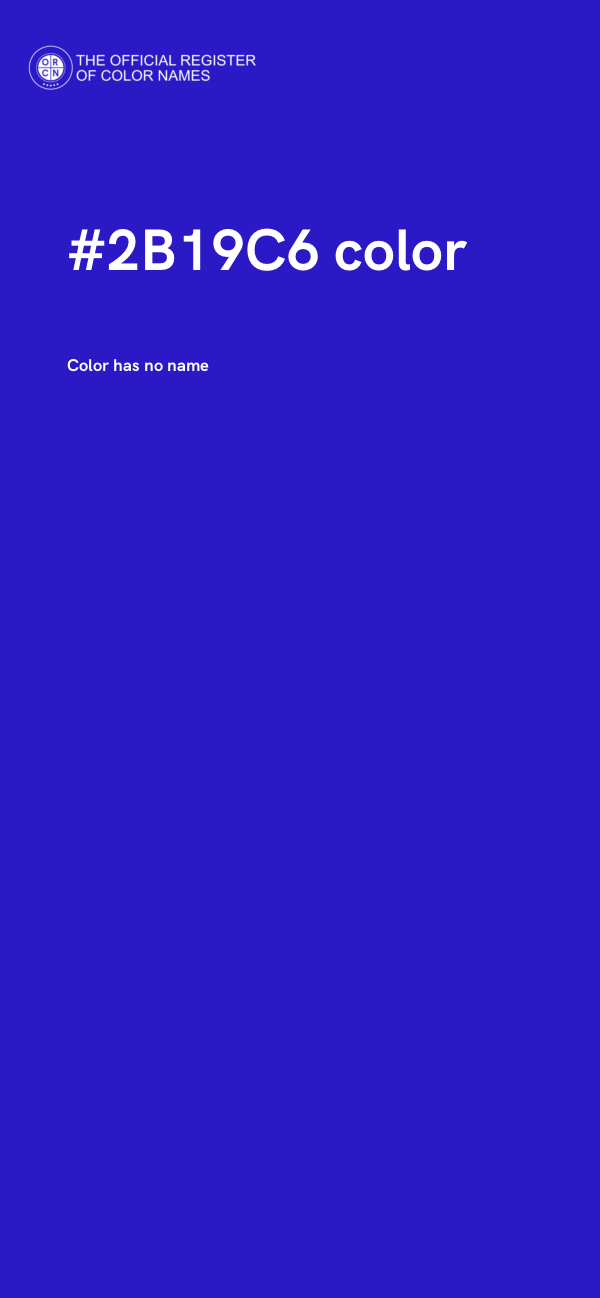 #2B19C6 color image