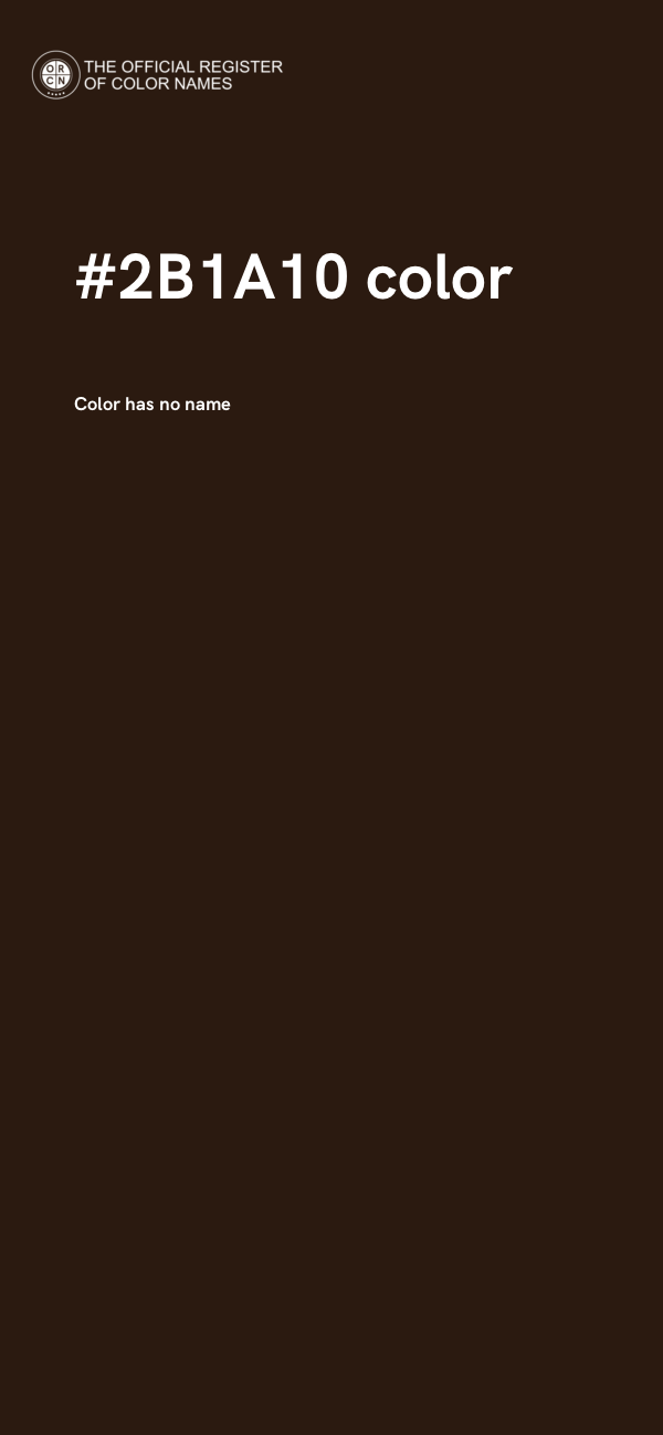 #2B1A10 color image