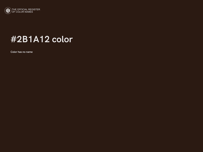 #2B1A12 color image