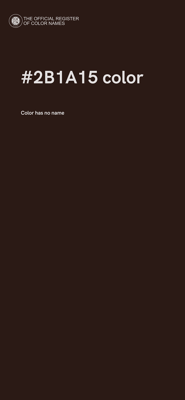 #2B1A15 color image