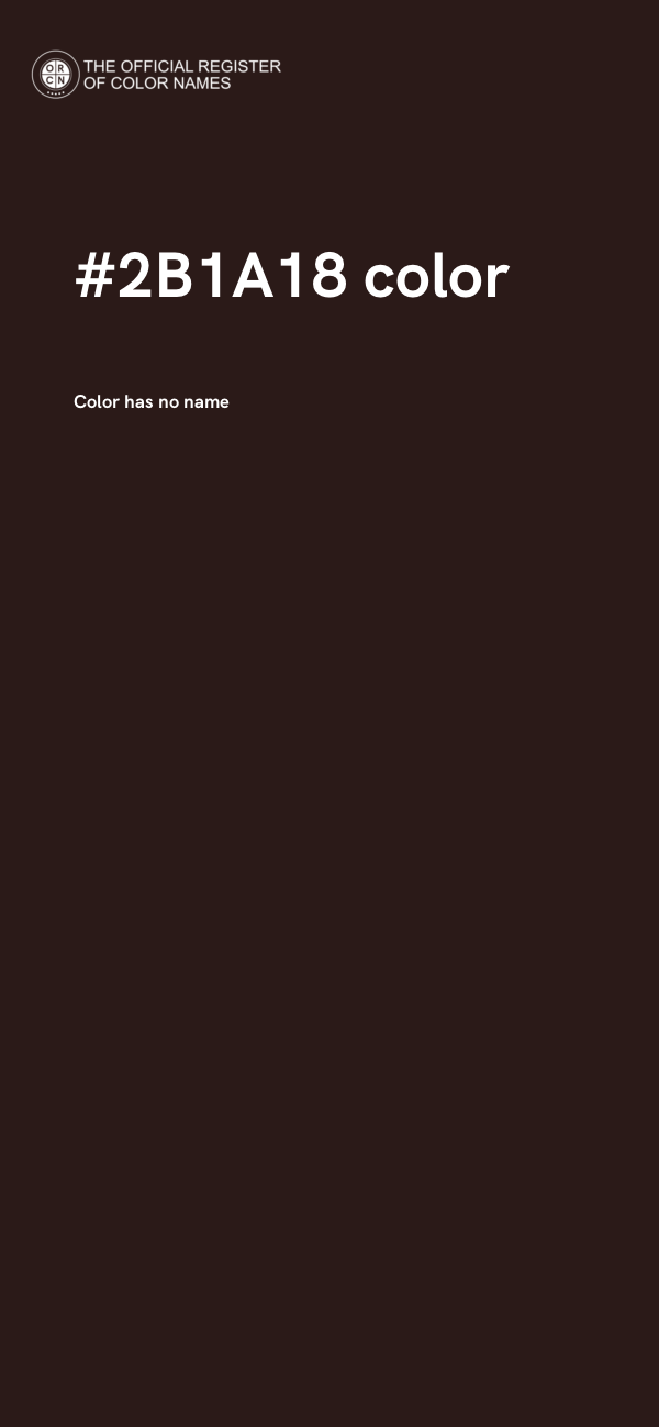 #2B1A18 color image