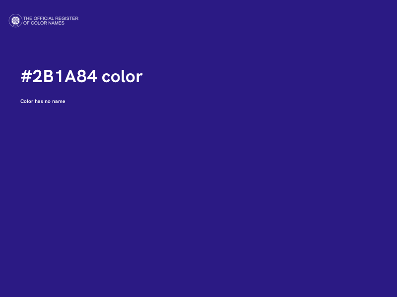 #2B1A84 color image