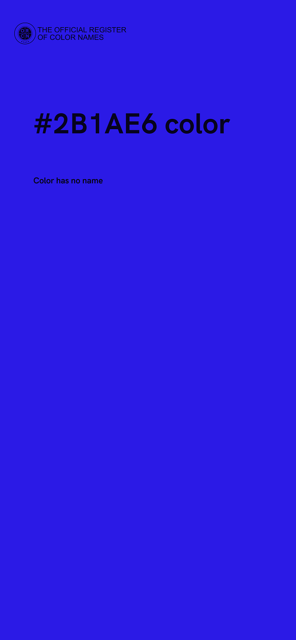 #2B1AE6 color image