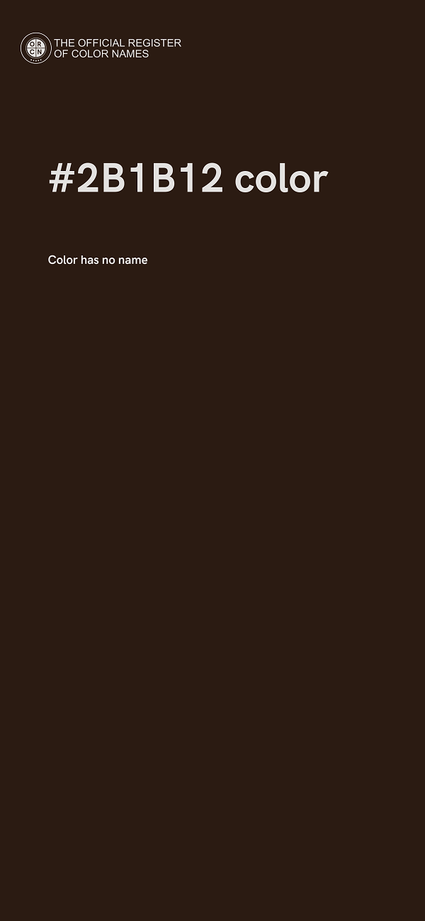 #2B1B12 color image