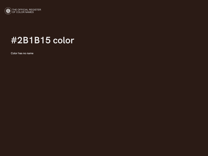 #2B1B15 color image