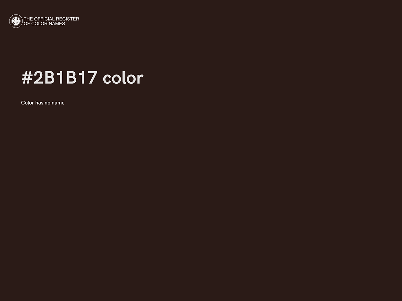 #2B1B17 color image