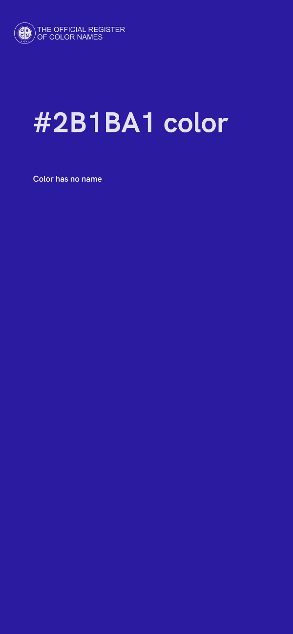#2B1BA1 color image
