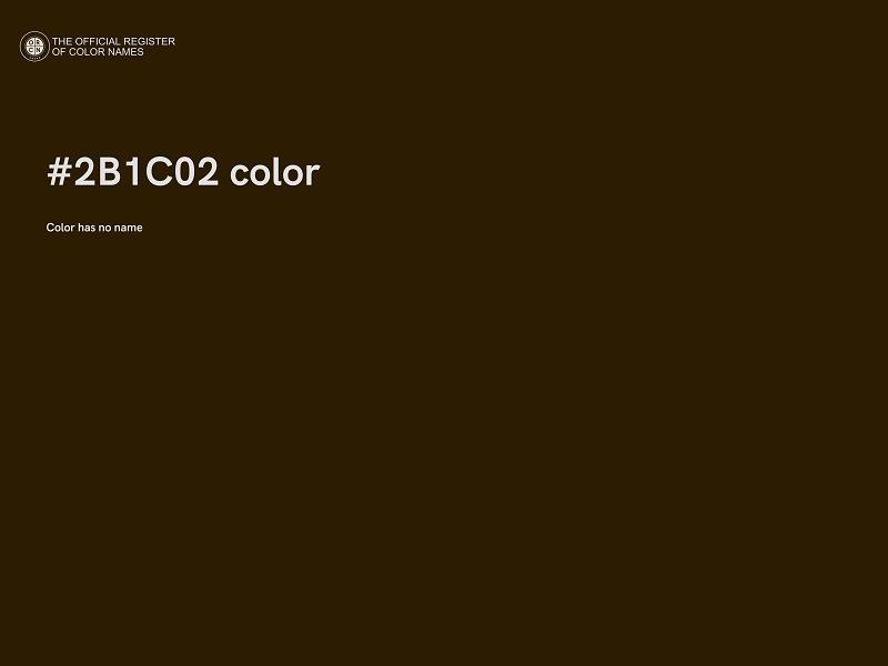 #2B1C02 color image