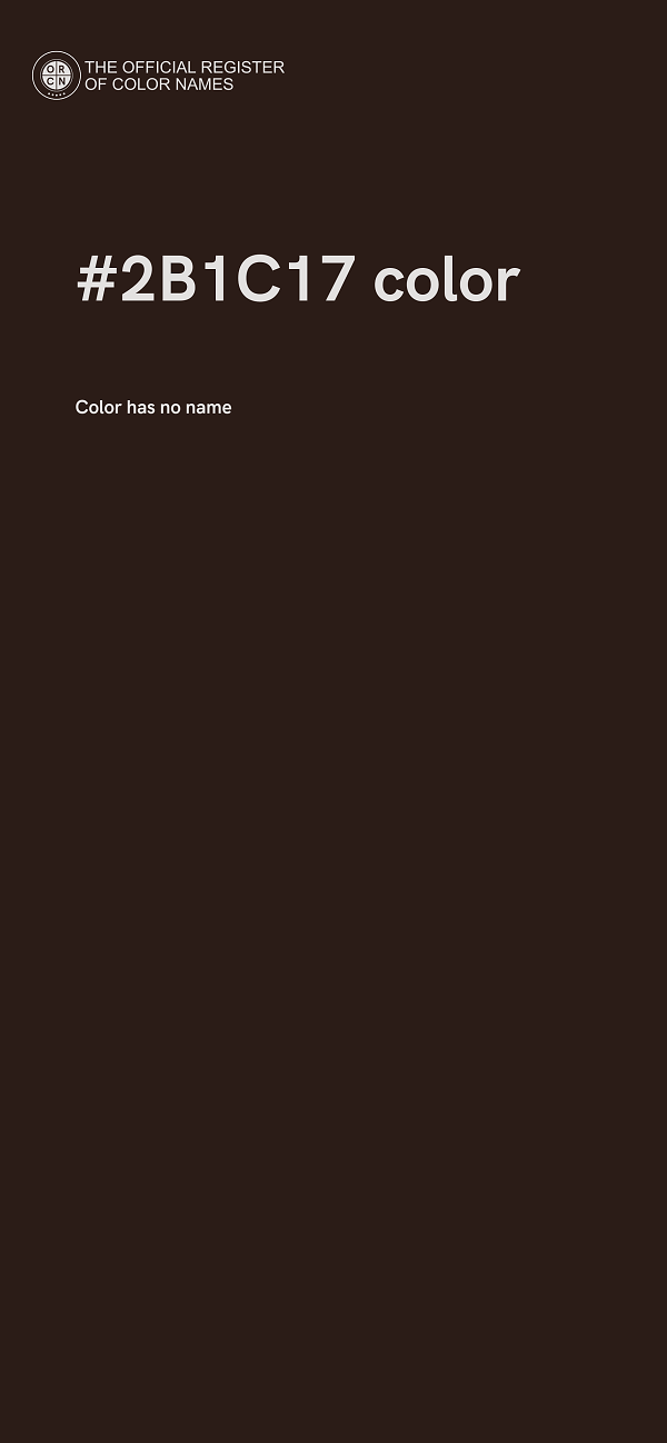 #2B1C17 color image