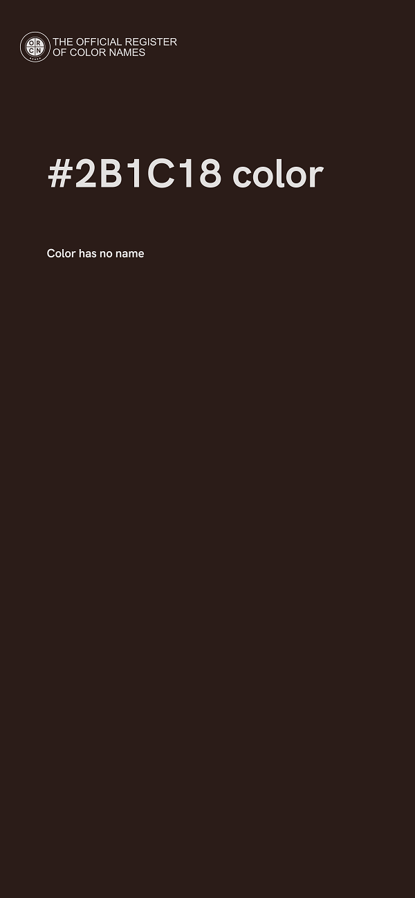 #2B1C18 color image