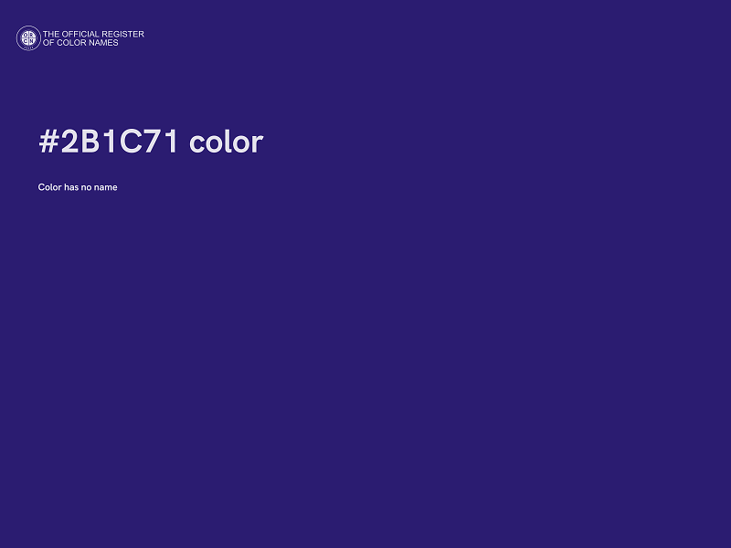 #2B1C71 color image