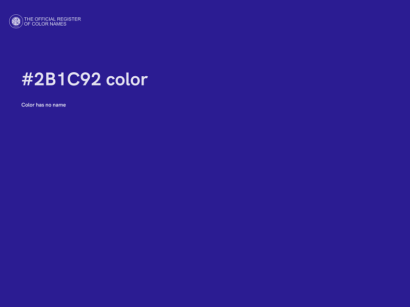 #2B1C92 color image