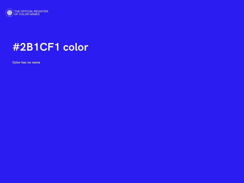 #2B1CF1 color image