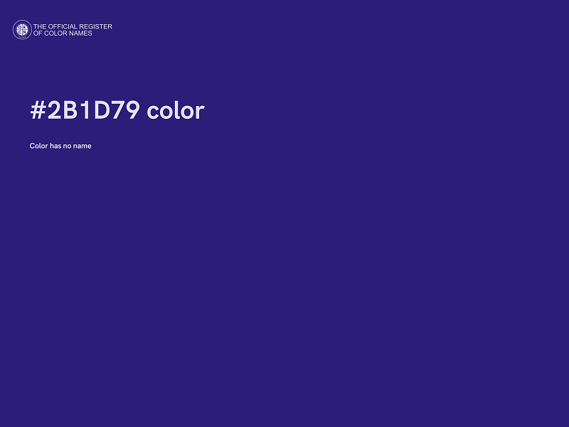 #2B1D79 color image