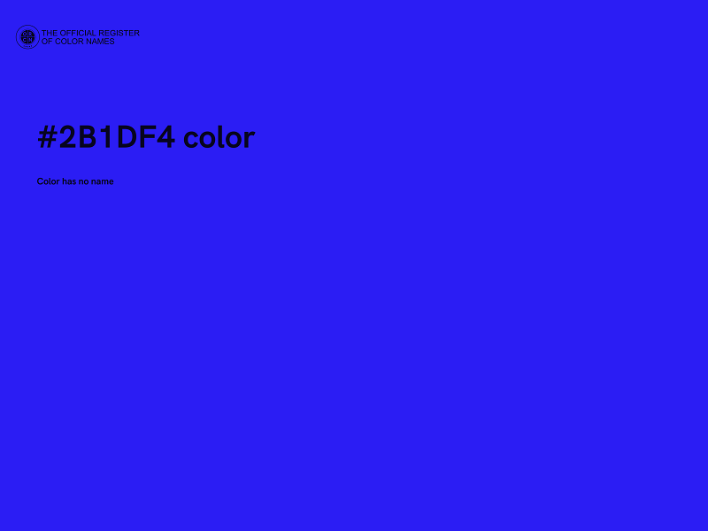 #2B1DF4 color image