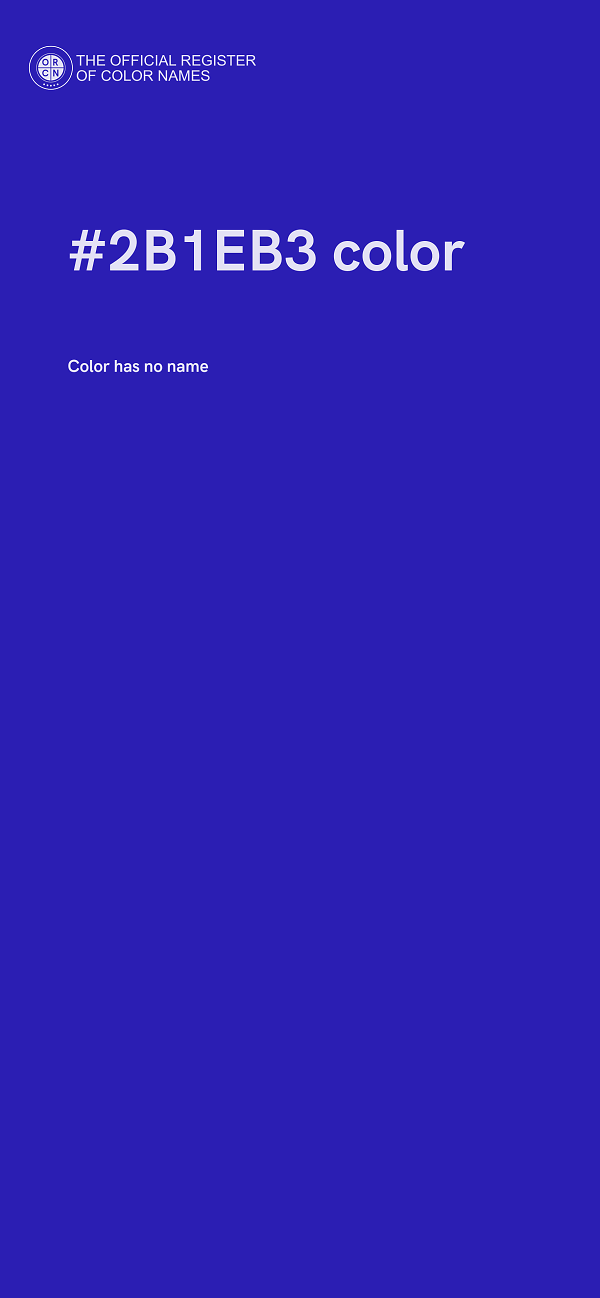 #2B1EB3 color image