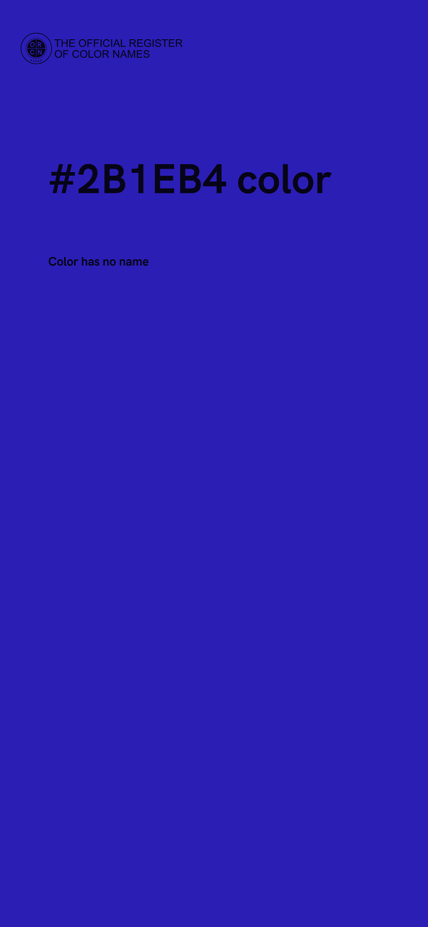 #2B1EB4 color image