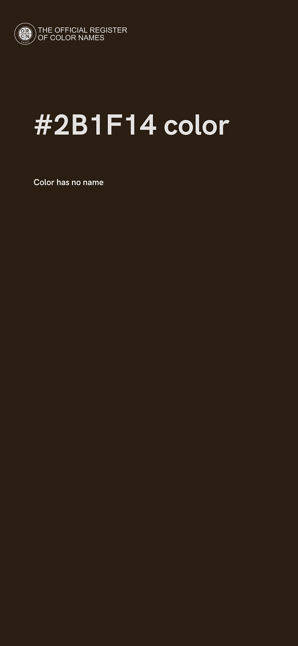 #2B1F14 color image