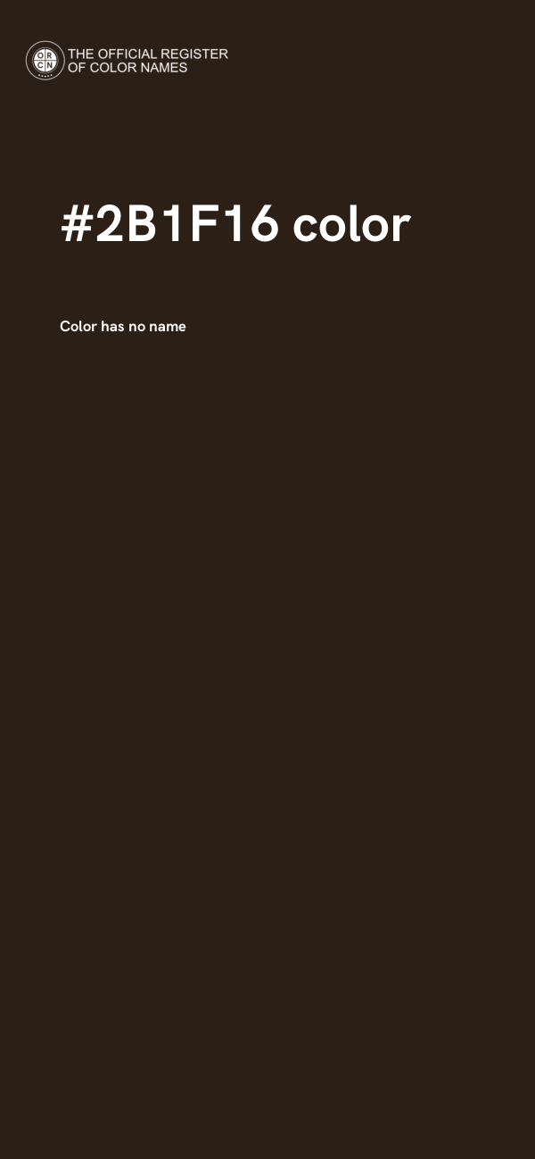 #2B1F16 color image