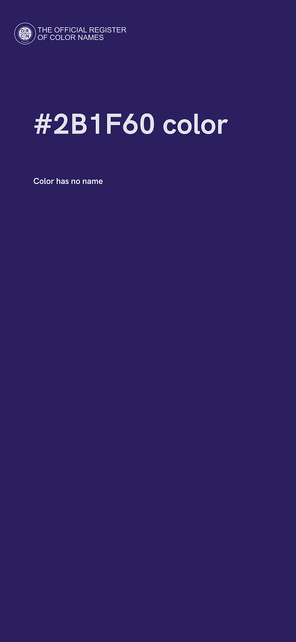 #2B1F60 color image