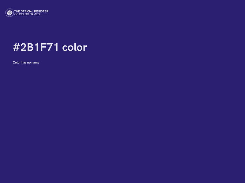 #2B1F71 color image