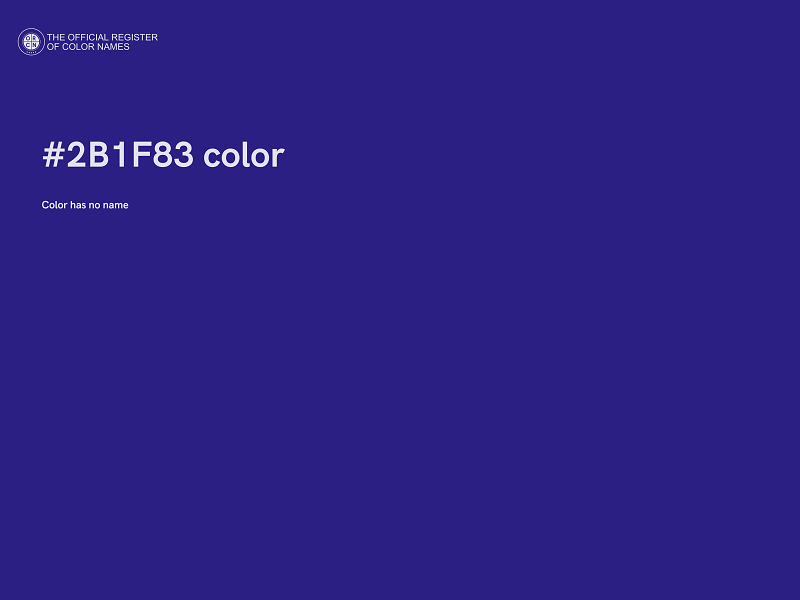 #2B1F83 color image