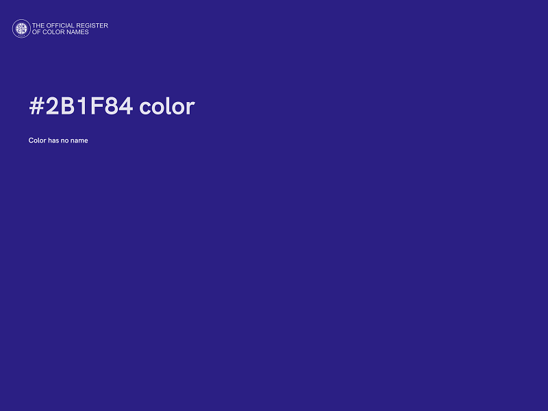 #2B1F84 color image