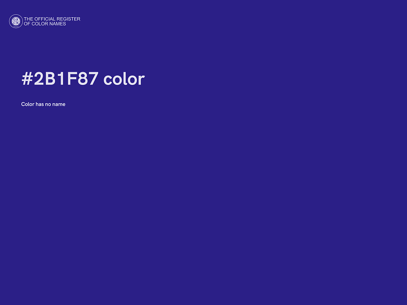 #2B1F87 color image