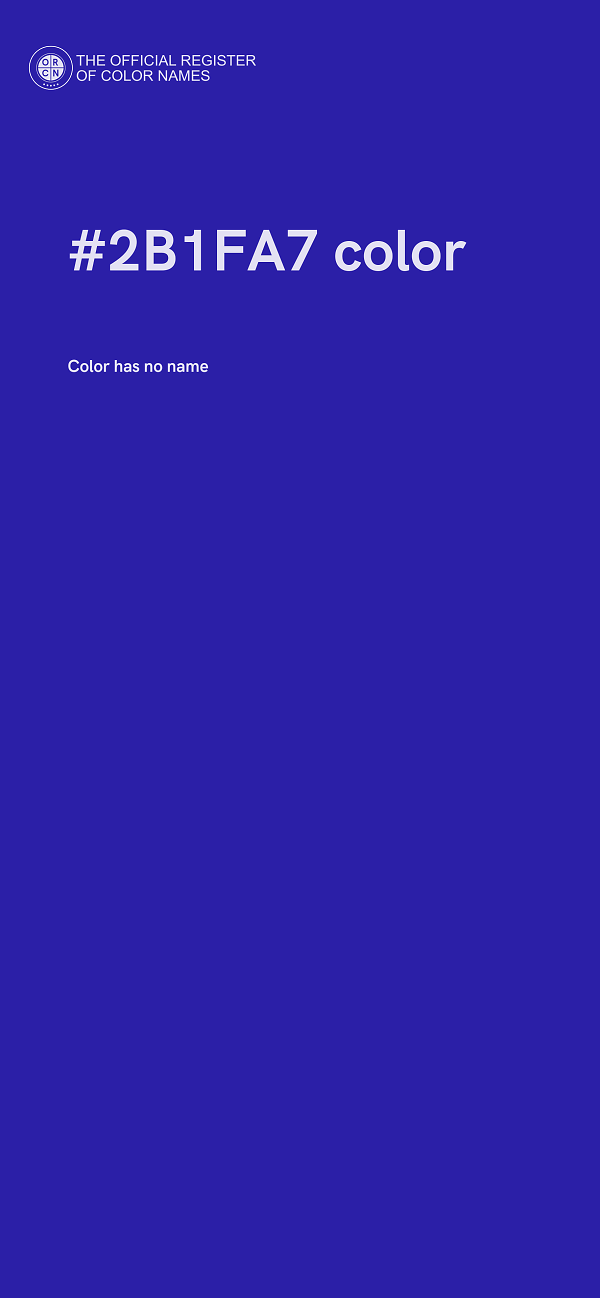 #2B1FA7 color image