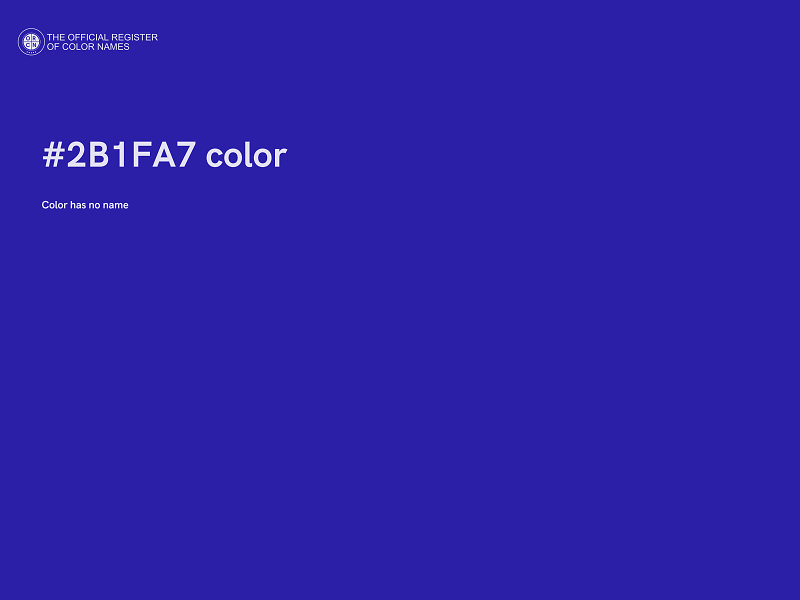 #2B1FA7 color image