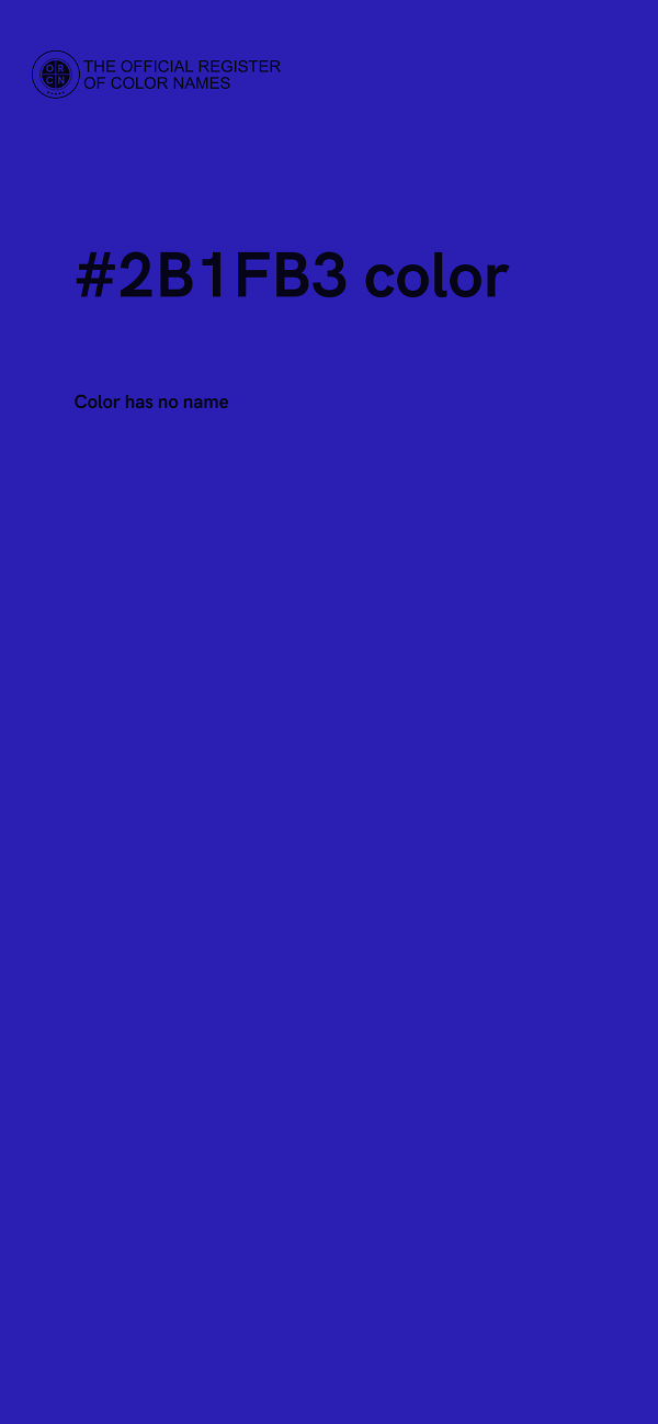 #2B1FB3 color image