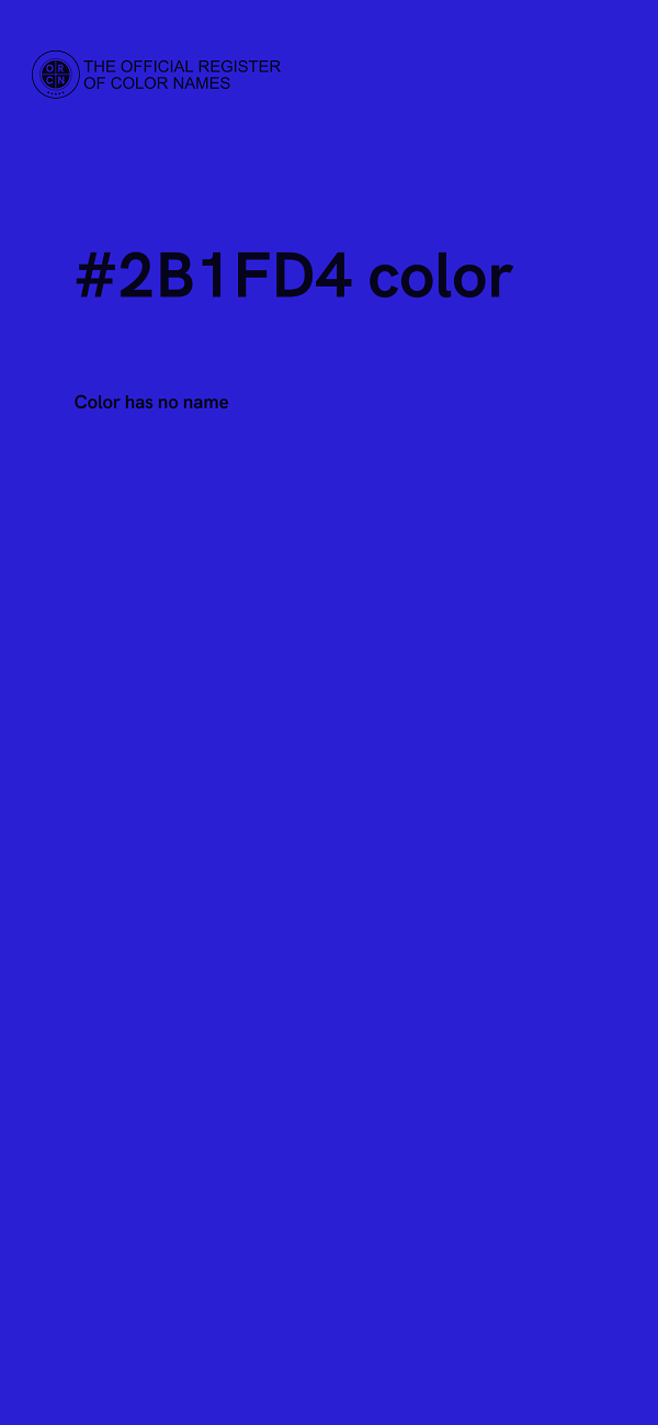 #2B1FD4 color image