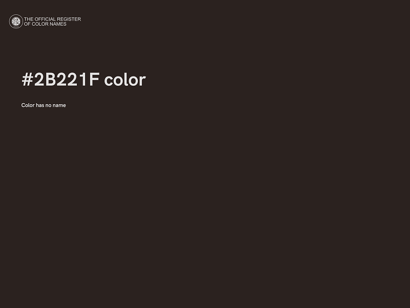 #2B221F color image